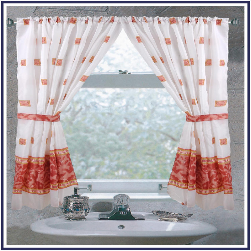 Carnation Home "Windsor" Fabric Window Curtain 34" x 54" in Burgundy