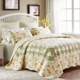 Greenland Home Fashion Bliss Quilt And Pillow Sham Set - Ivory