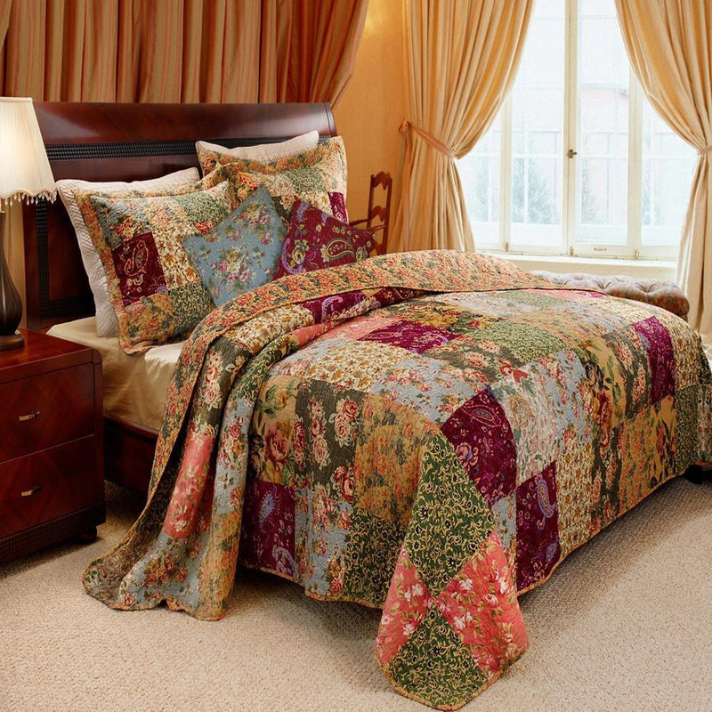 Greenland Home Fashion Antique Chic Quilt And Sham Bonus Set - Multi
