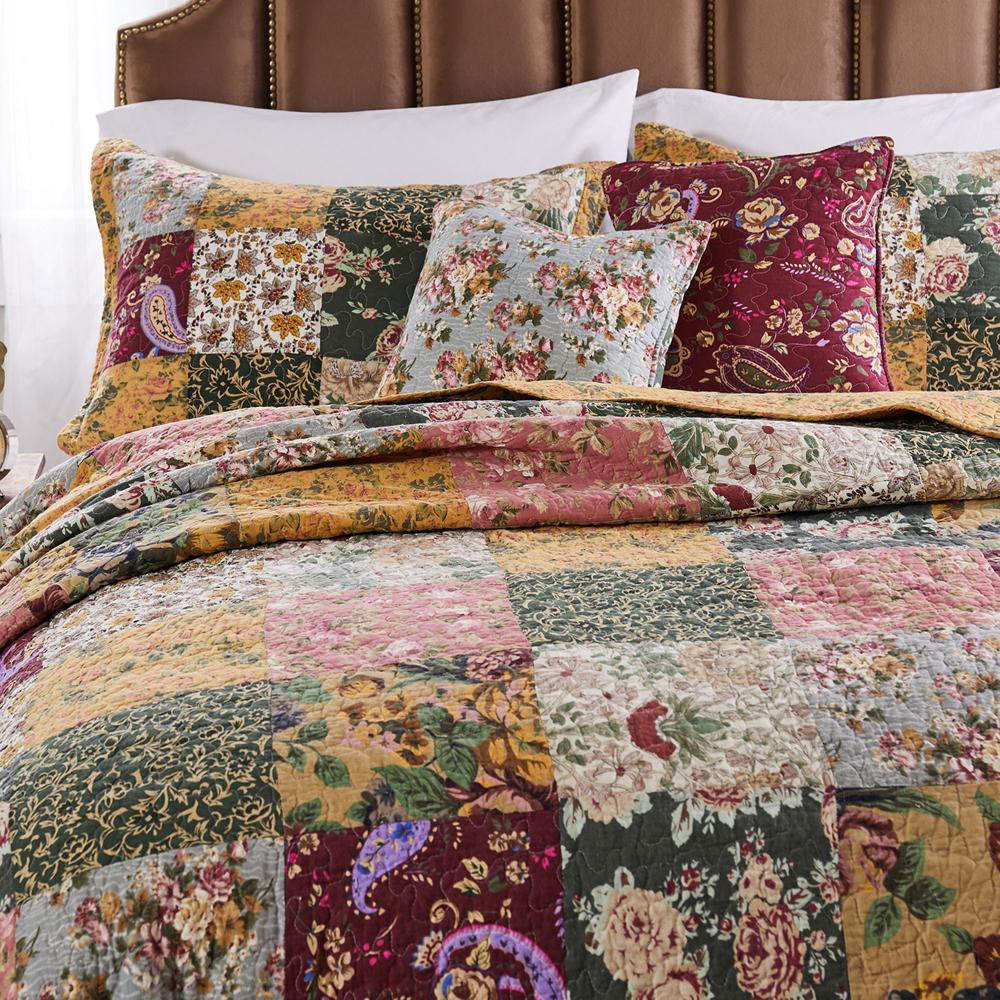 Greenland Home Fashion Antique Chic Quilt And Sham Bonus Set - Multi