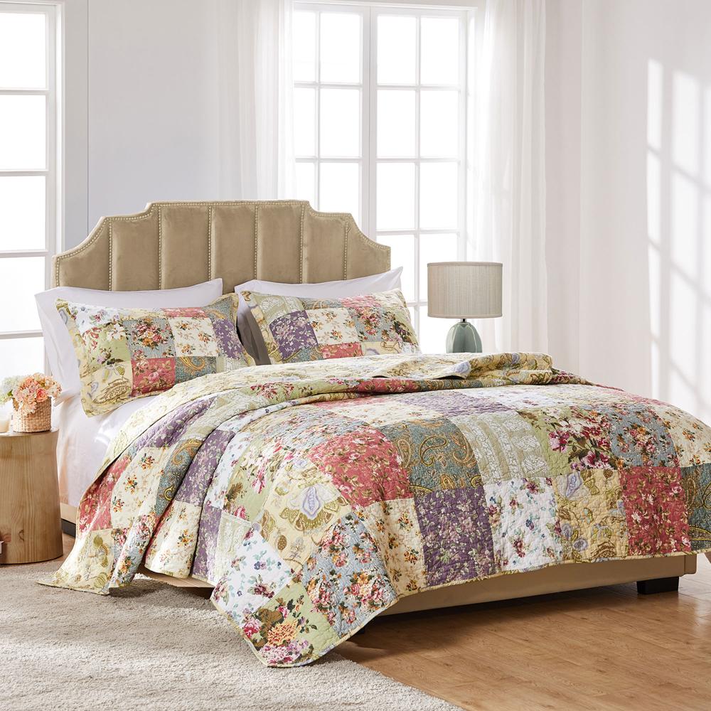 Greenland Home Fashion Blooming Prairie Quilt And Pillow Sham Set - Multi