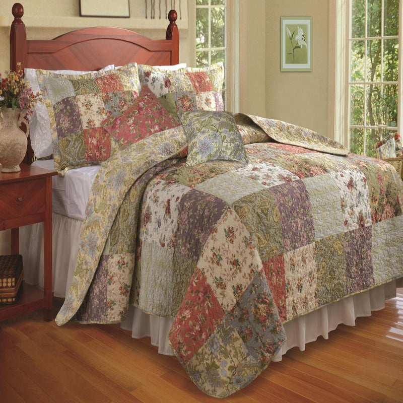 Greenland Home Fashion Blooming Prairie Quilt And Sham Bonus Set - Multi