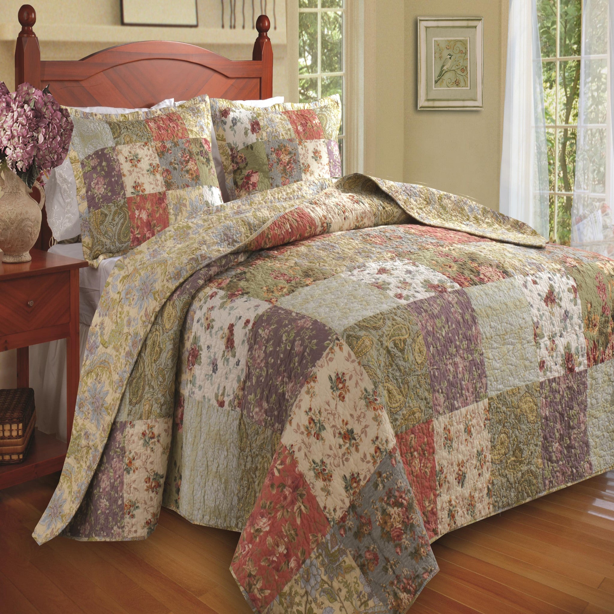 Greenland Home Fashion Blooming Prairie Bedspread Set - Multi