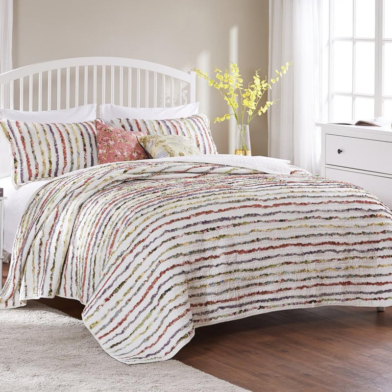 Greenland Home Fashion Bella Ruffled Shabby Comforter Set - Multi