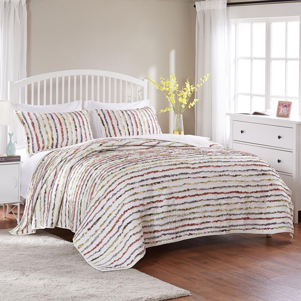 Greenland Home Fashion Bella Ruffle Quilt And Pillow Sham Set - Multi