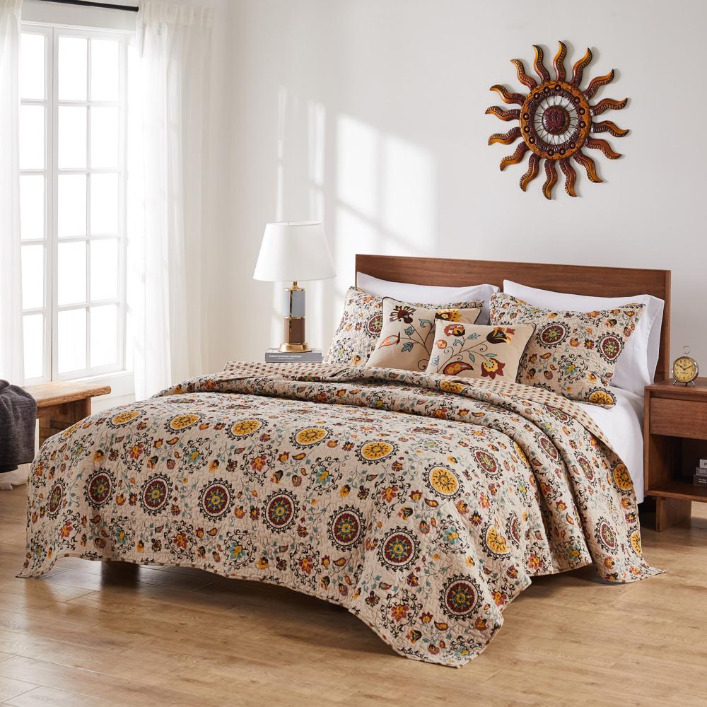 Greenland Home Fashion Andorra Quilt And Sham Bonus Set - Multi