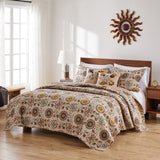 Greenland Home Fashion Andorra Quilt And Sham Bonus Set - Multi
