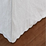 Greenland Home Fashion Paisley Quilted Bed Skirt 18" - White