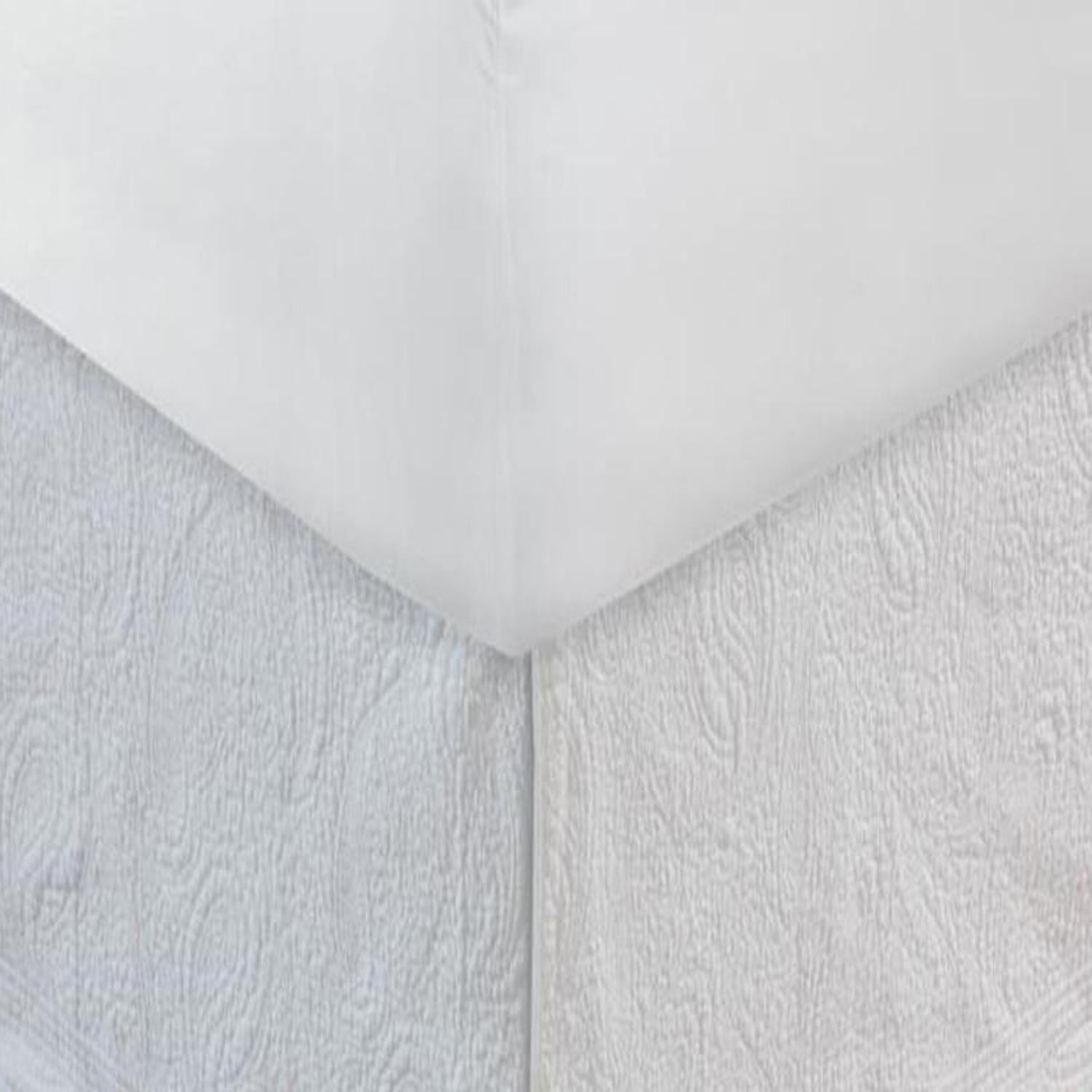 Greenland Home Fashion Paisley Quilted Bed Skirt 18" - White