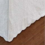 Greenland Home Fashion Paisley Quilted Bed Skirt 18" - White