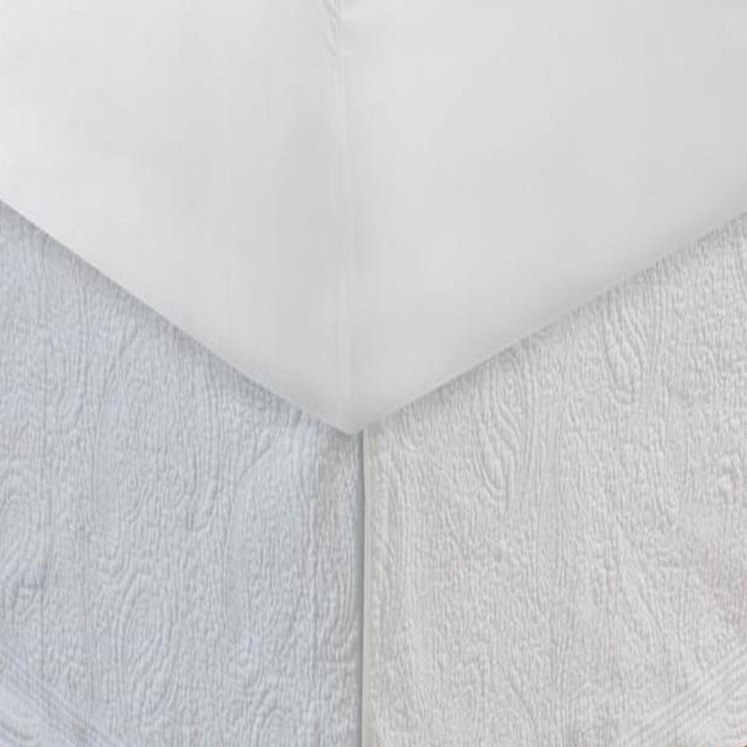 Greenland Home Fashion Paisley Quilted Bed Skirt 18" - White