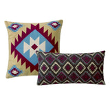 Greenland Home Fashion Southwest Geometric Motifs And Zippered Decorative Pillow Set - 2 - Piece - Earth Tones 18x18"