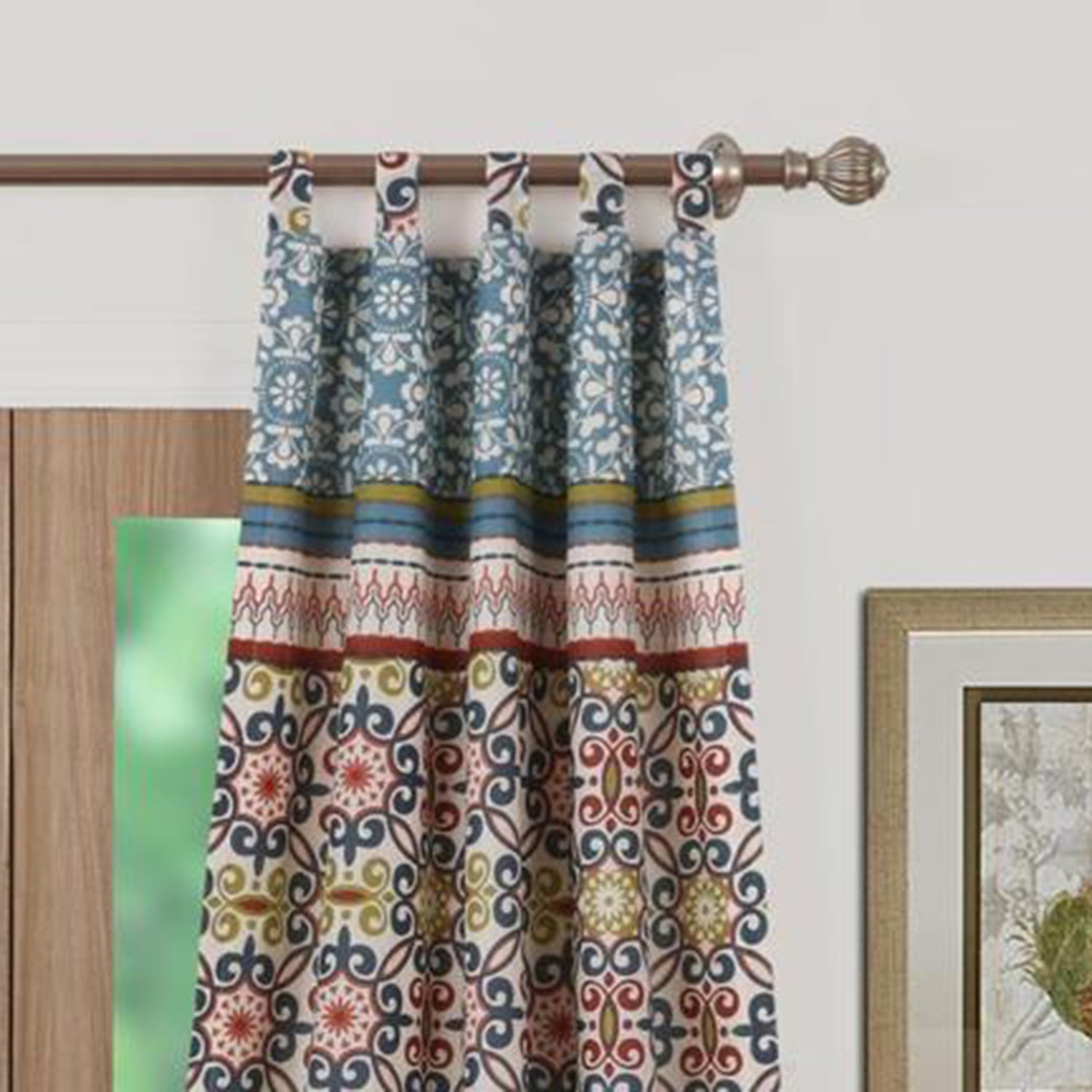 Barefoot Bungalow Shangri-La Window Curtain Panel Pair - 42x84", Multi