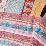 Greenland Home Fashions Thalia Cotton Boho-Style Bedspread Set - Jumbo Sized Reversible Quilt Set Two Look in One Blue