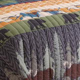 Greenland Home Fashion Black Bear Lodge Quilt Decorative Pillows and Sham Set - Multi