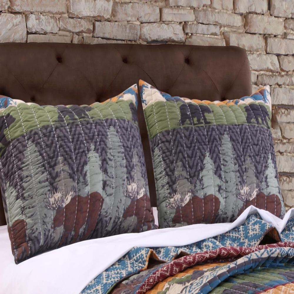 Greenland Home Fashion Black Bear Lodge Quilt Set - 2 - Piece - Multi