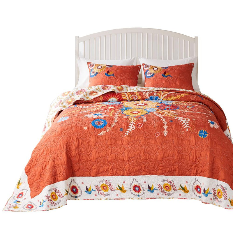 Barefoot Bungalow Topanga Luxury Modern Design 3 Pieces Bedspread Set for Bed Multicolor