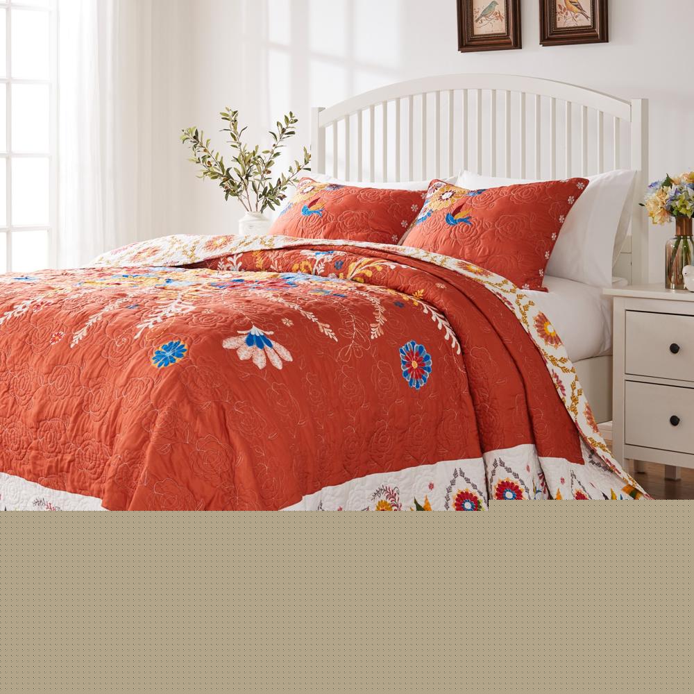 Barefoot Bungalow Topanga Luxury Modern Design 3 Pieces Bedspread Set for Bed Multicolor