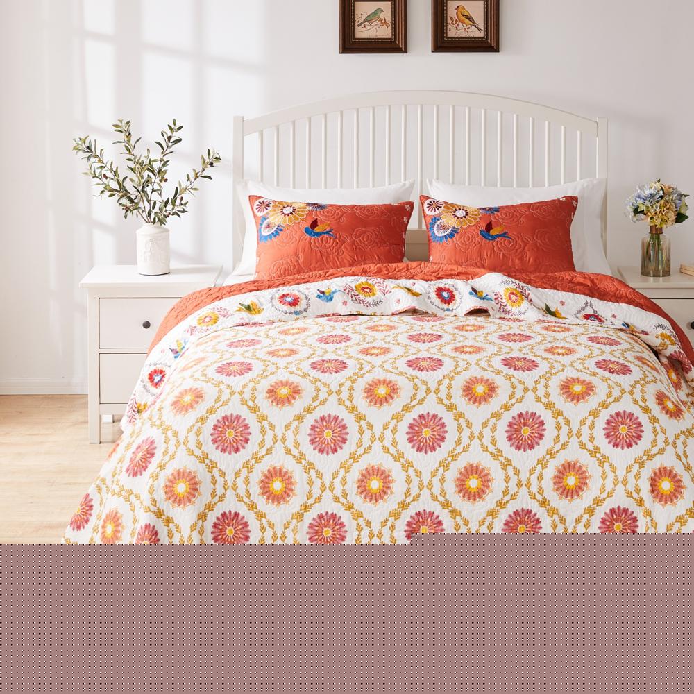 Barefoot Bungalow Topanga Luxury Modern Design 3 Pieces Bedspread Set for Bed Multicolor