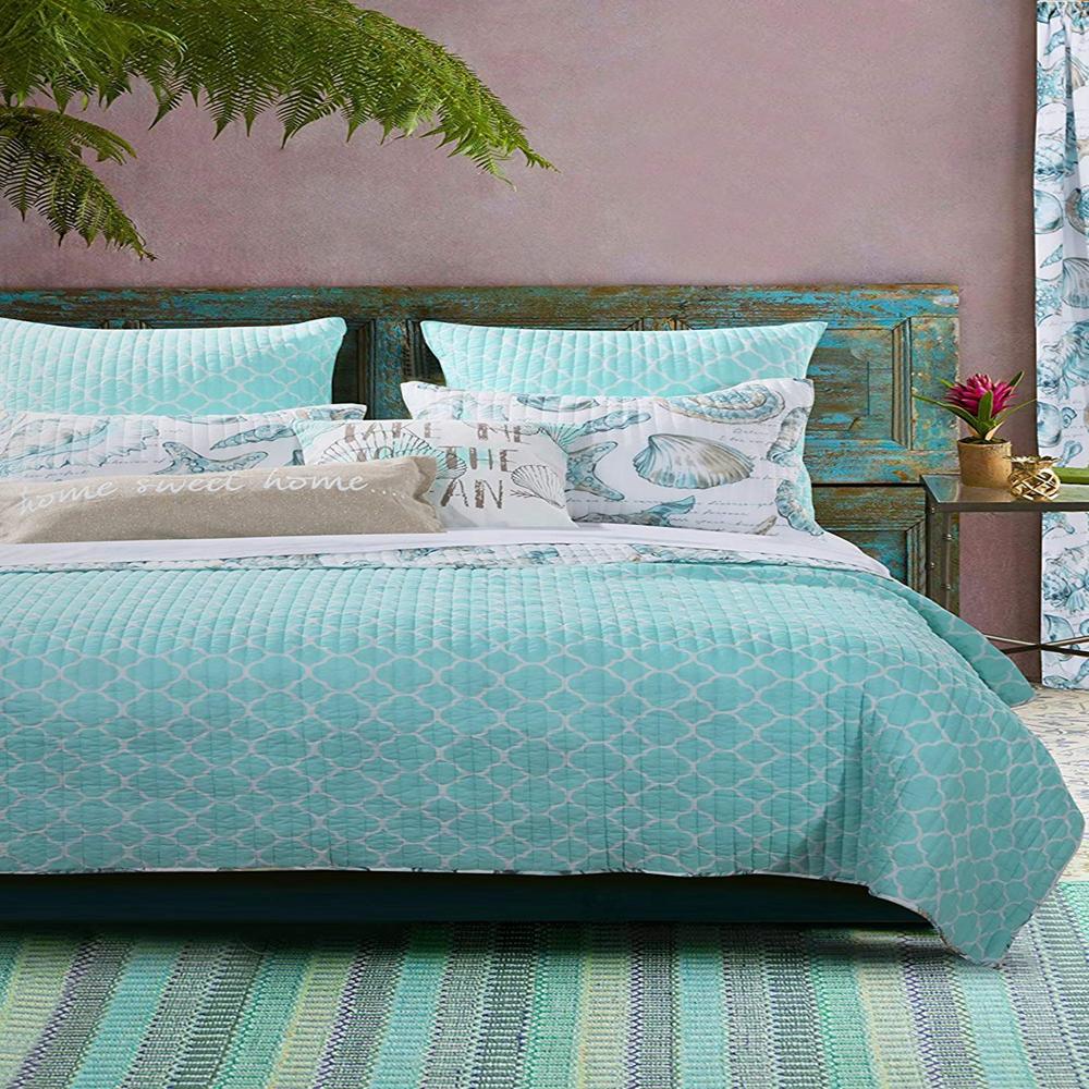 Barefoot Bungalow Oversized 100% Microfiber Polyester Cruz Reversible Quilt And Pillow Sham Set - Twin 68x88", Multi