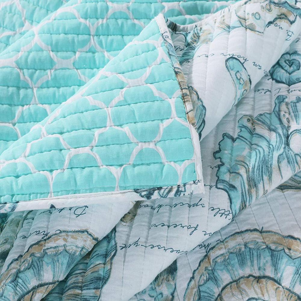 Barefoot Bungalow Oversized 100% Microfiber Polyester Cruz Reversible Quilt And Pillow Sham Set - Twin 68x88", Multi