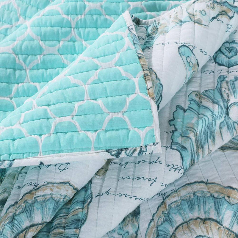 Barefoot Bungalow Oversized 100% Microfiber Polyester Cruz Reversible Quilt And Pillow Sham Set - Twin 68x88", Multi