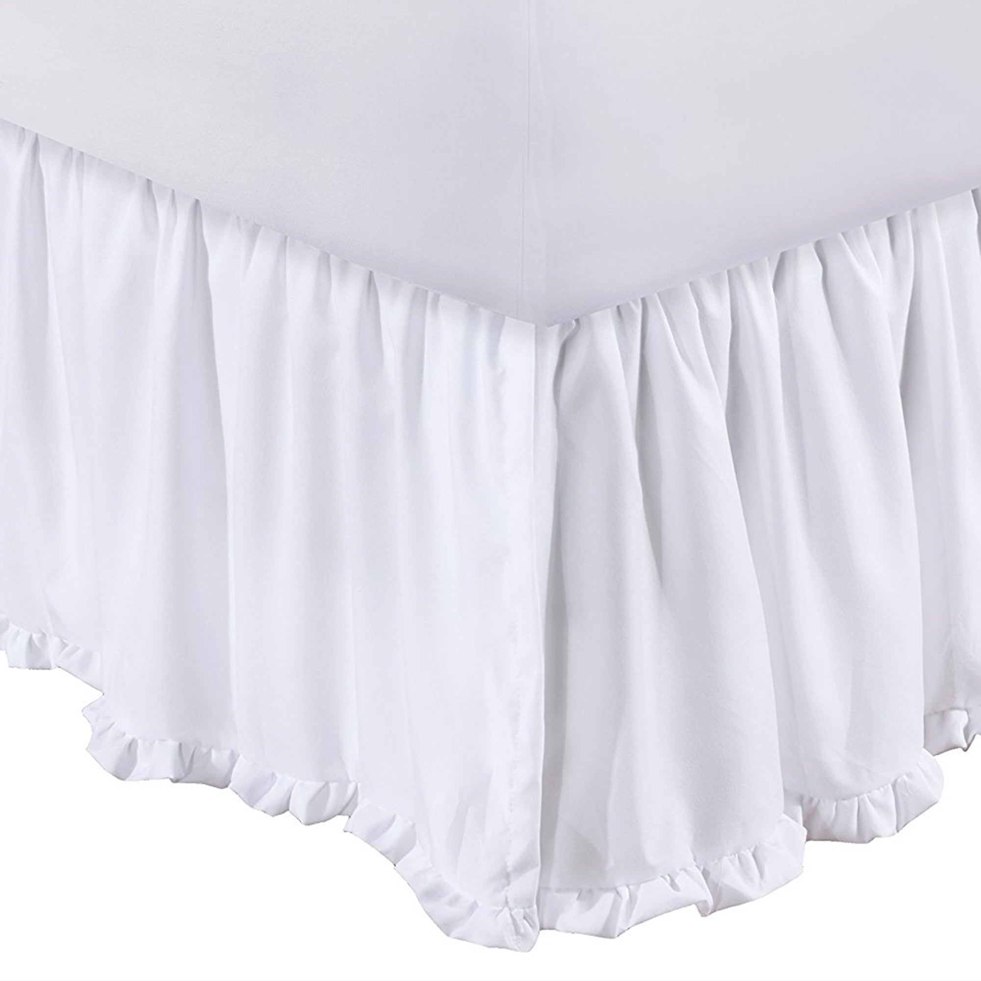 Greenland Home Fashion Sasha White Bed Skirt Drop 15" - White
