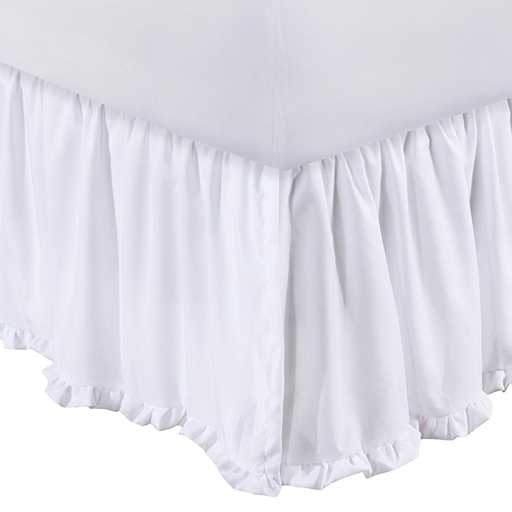 Greenland Home Fashion Sasha White Bed Skirt Drop 15" - White