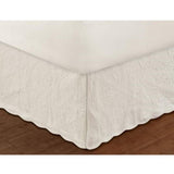 Greenland Home Fashion Paisley Quilted Bed Skirt Drop 18" - Ivory