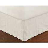 Greenland Home Fashion Paisley Quilted Bed Skirt Drop 18" - Ivory