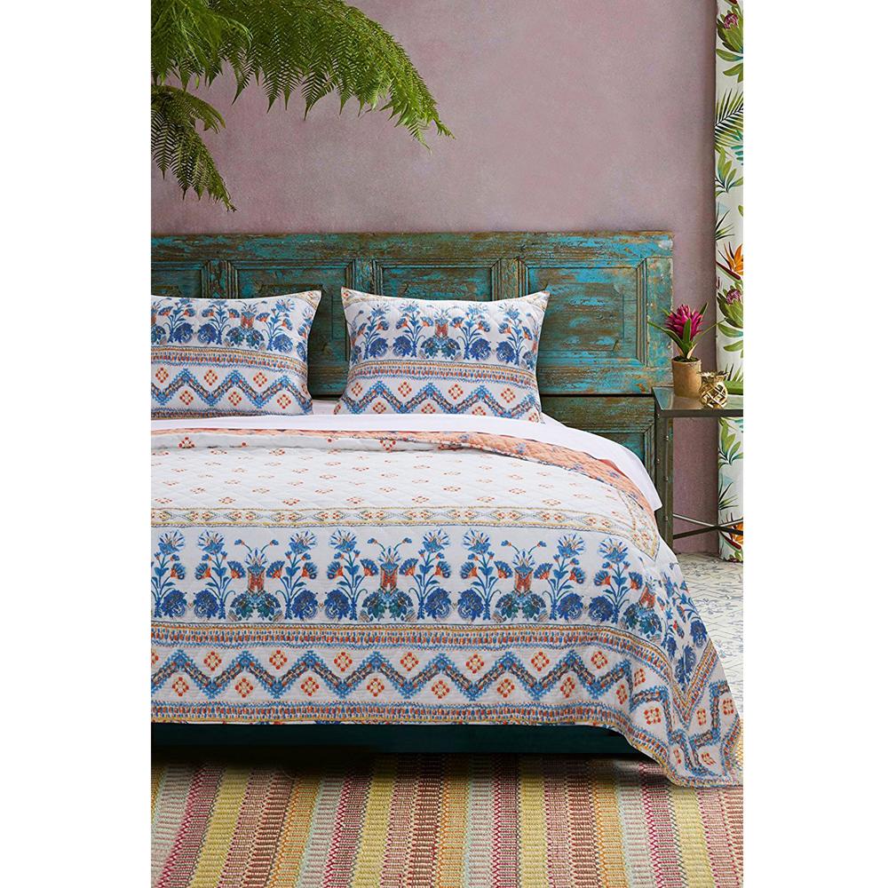 Barefoot Bungalow Aleena Reversible Quilt And Pillow Sham Set - Twin 68x88", Ivory