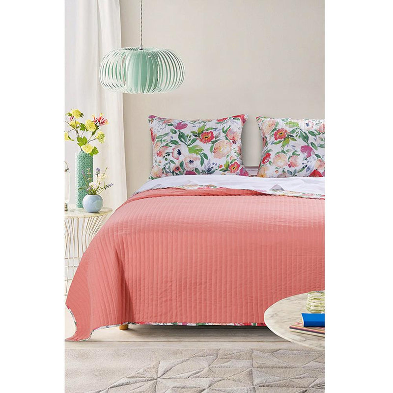 Barefoot Bungalow Aleena Reversible Quilt And Pillow Sham Set - Twin 68x88", Ivory
