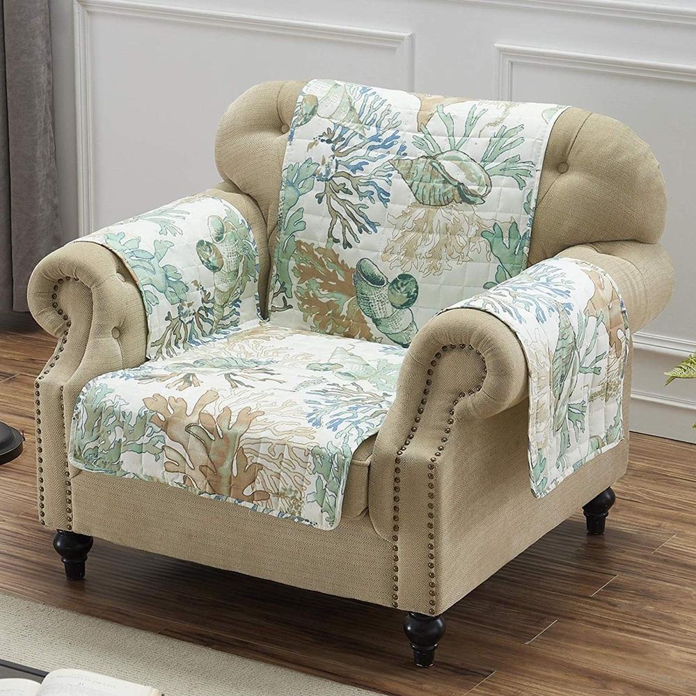 Barefoot Bungalow Atlantis Reversible Furniture Protector Slipcover - Jade
