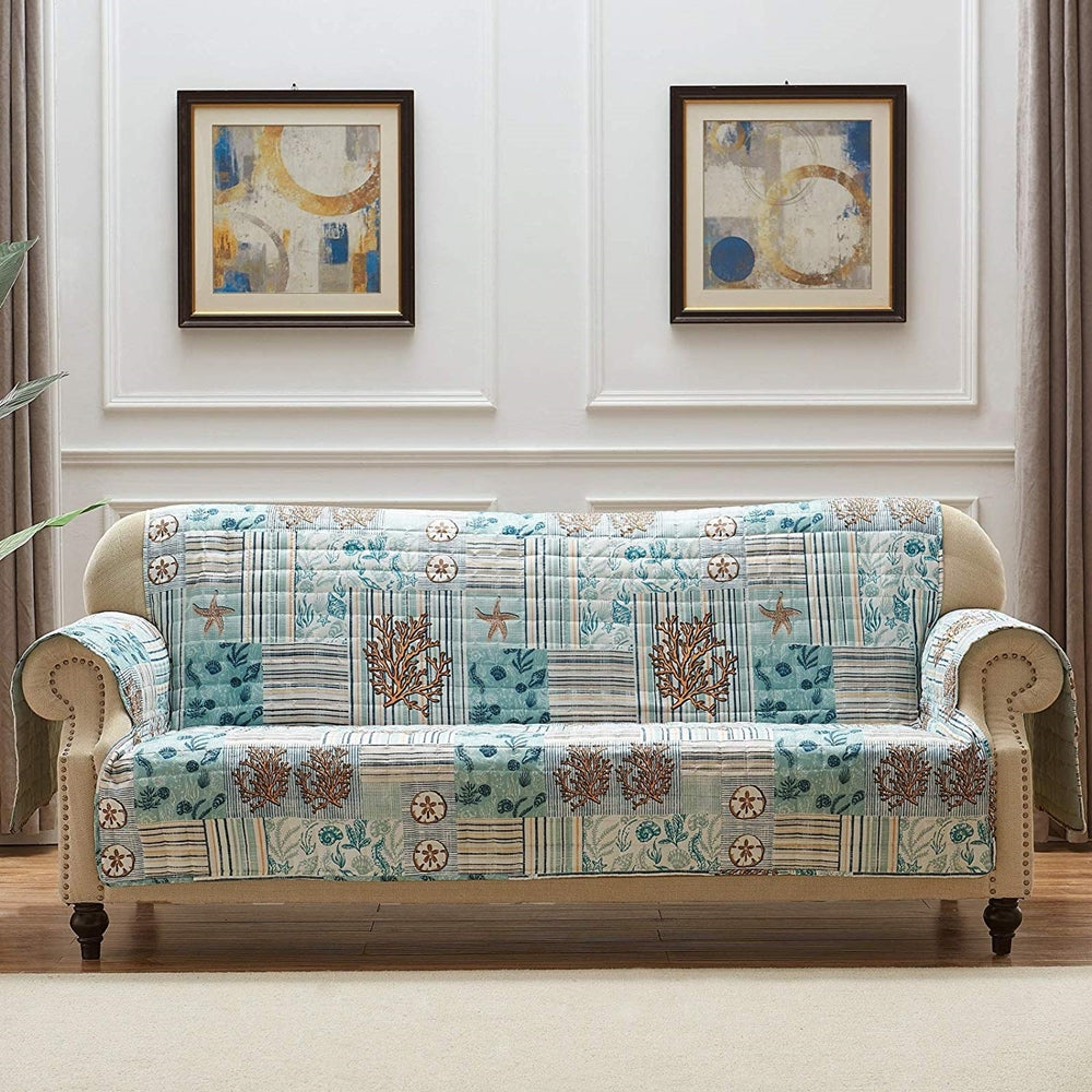 Barefoot Bungalow Atlantis Reversible Furniture Protector Slipcover - Jade