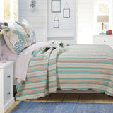 Barefoot Bungalow Atlantis Seashells Quilt And Pillow Sham Set - Jade