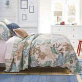 Barefoot Bungalow Atlantis Seashells Quilt And Pillow Sham Set - Jade