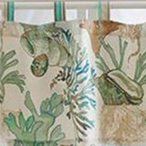 Barefoot Bungalow Atlantis Corals And Seashells Window Valance With 3" Rod Pocket - 84x19" Jade