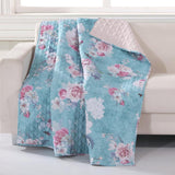 Greenland Home Fashions Barefoot Bungalow Avril Floral Patterns and Digitally Printed Throw Blanket - 50x60