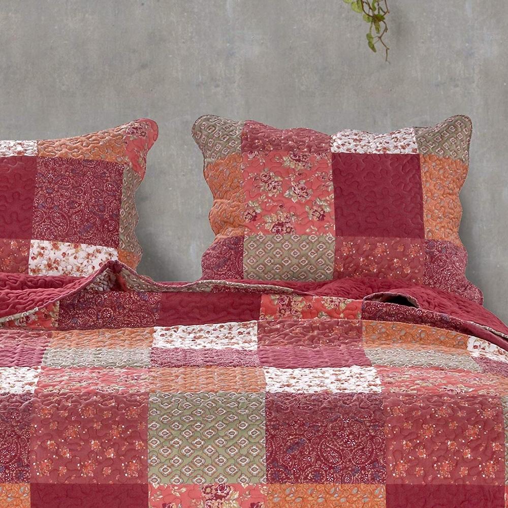 Barefoot Bungalow Country Fair Prewashed And Preshrunk Reversible Pillow Sham - Red