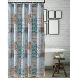 Greenland Home Fashion Key West Decorative Sealife And Beachy Stripes Shower Curtain - Seafoam 72x72