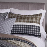 Barefoot Bungalow Gold Rush Reversible & Light-Weight Bedspread Pillow Sham, King 20x36-inch, Gray