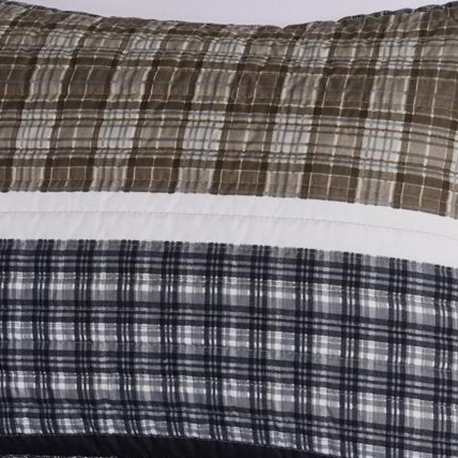 Barefoot Bungalow Gold Rush Reversible & Light-Weight Bedspread Pillow Sham, King 20x36-inch, Gray