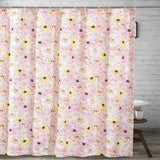 Greenland Home Fashion Misty Bloom Bathroom Deco Machine Washable Shower Curtain - Pink 72x72
