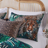 Greenland Home Fashions Barefoot Bungalow Jungle Cat Pillow Sham - Teal