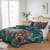 Greenland Home Fashions Barefoot Bungalow Jungle Cat Pillow Sham - Teal