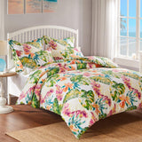 Greenland Home Fashions Tropics Luxurious Comfortable 3 Pieces Duvet Cover Set Coral