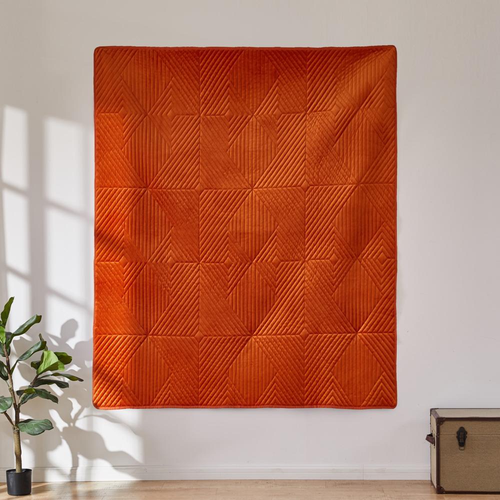 Barefoot Bungalow Riviera Velvet Throw Blanket - 50x60", Spice