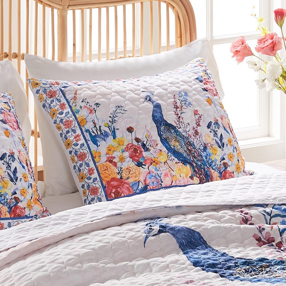 Greenland Home Huntington Peacock Garden Pillow Sham - Gold