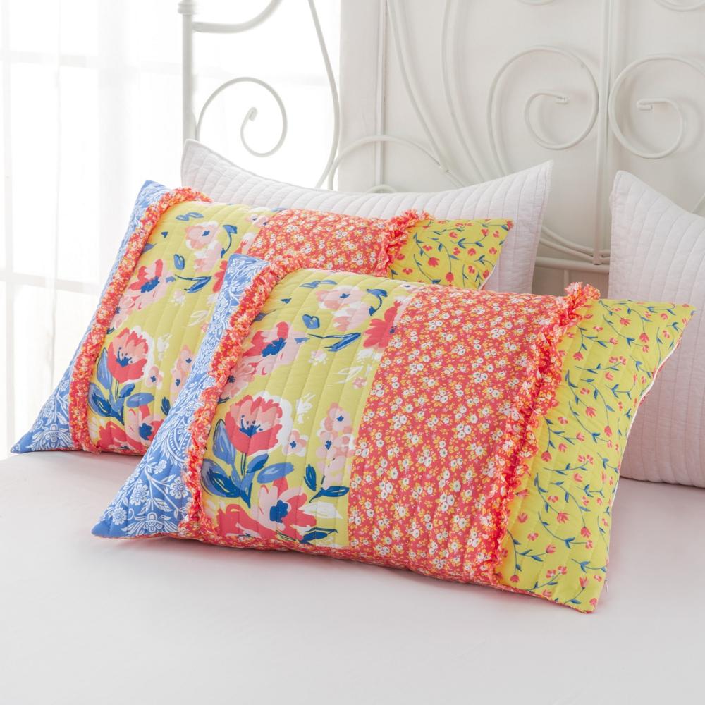 Greenland Home Skylar Ruffle-Embellished Quilt and Pillow Sham Set - Calico