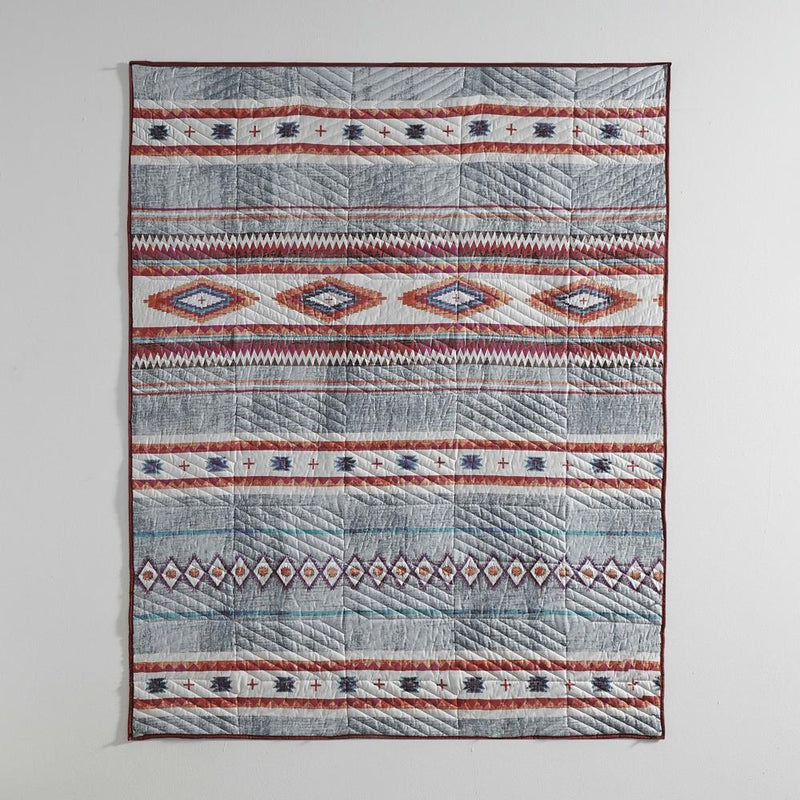 Greenland Home Kiva Western Boho Quilted Throw, 50x60-inch